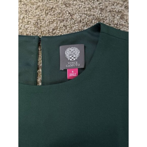 NWT VINCE CAMUTO Green Sequin Lined Stretch Sleeveless Sheath Dress Sz 6 $148 - Picture 4 of 10